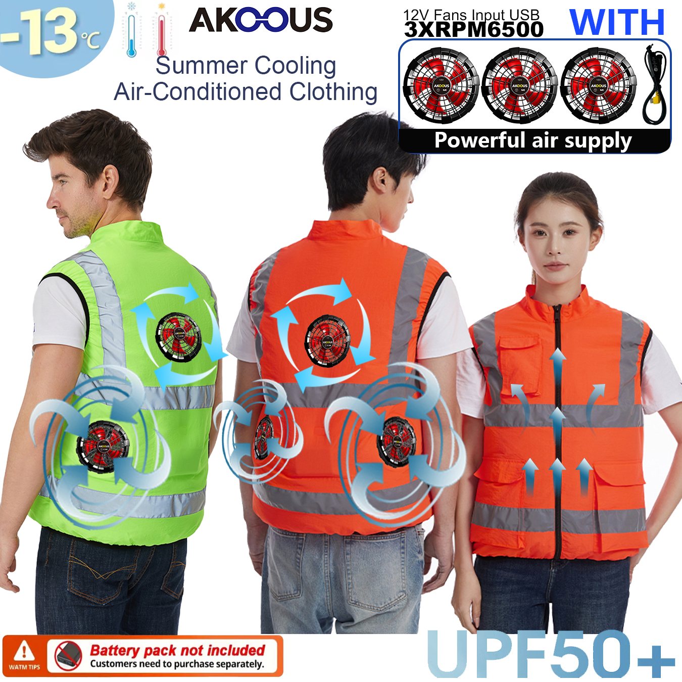 AKOOUS 6500 RPM 12V/5V USB 3-F - огляд і ціна Fishing Jacket Waterproof