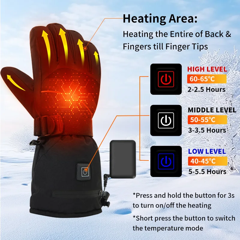 USB Rechargeable Heated Motorc - огляд і ціна Fishing Gloves